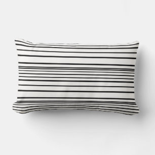 Cute black white stripes lumbar pillow