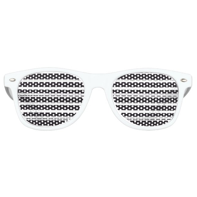 Cute black white stripes retro sunglasses (Front)
