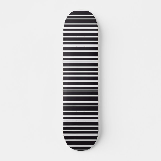 Cute black white stripes skateboard (Front)