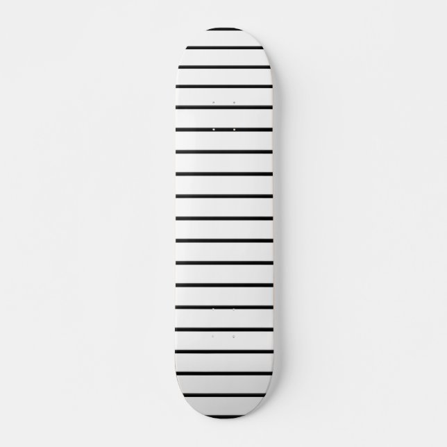 Cute black white stripes skateboard (Front)