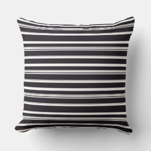 Cute black white stripes throw pillow