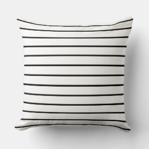 Cute black white stripes throw pillow