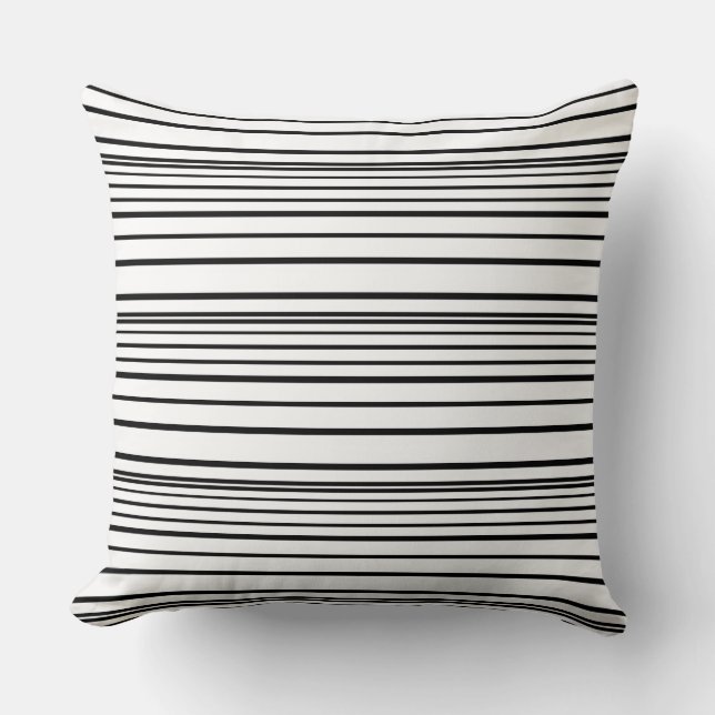 Cute black white stripes throw pillow (Front)