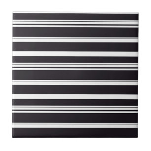 Cute black white stripes tile