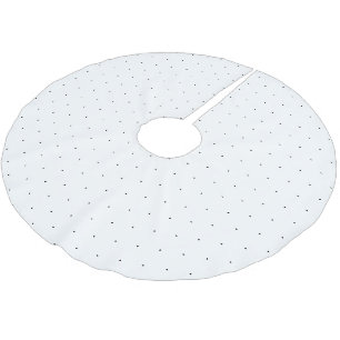 Cute black white tiny polka dots pattern Christmas Brushed Polyester Tree Skirt