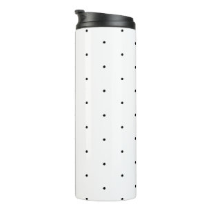 Cute black white tiny polka dots pattern elegant thermal tumbler