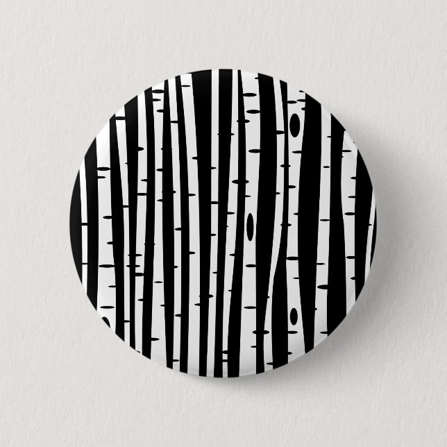 Cute black white tree pattern 2 inch round button (Front)