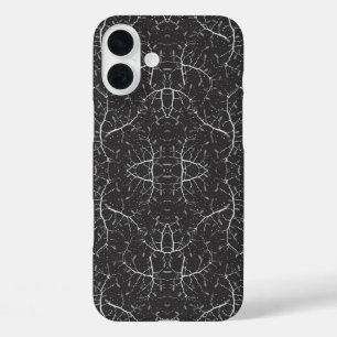 Cute black white tree pattern iPhone 16 plus case