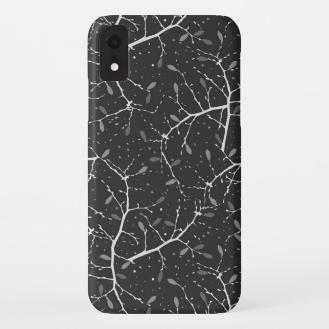 Cute black white tree pattern Case-Mate iPhone case (Back)