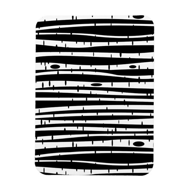 Cute black white tree pattern magnet (Vertical)