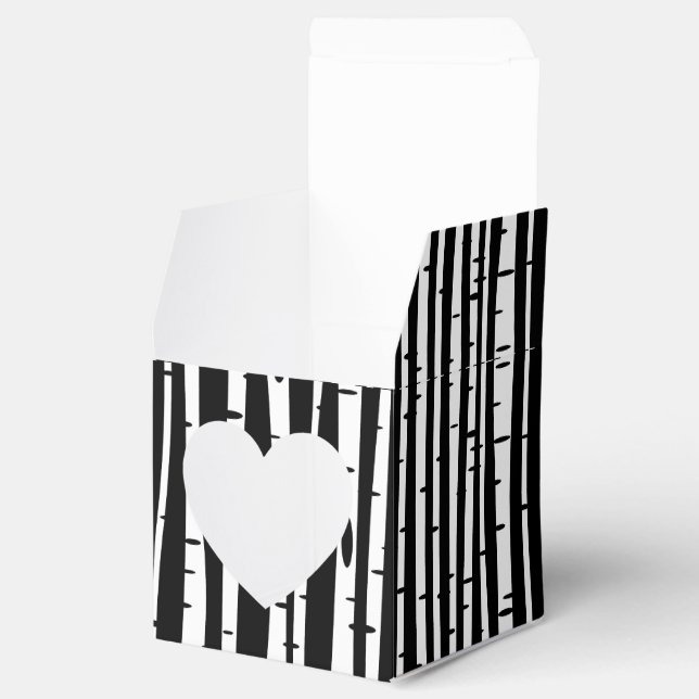 Cute black white tree pattern mouse pad drum stick favor box (Opened)