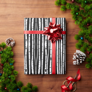 Cute black white tree pattern mouse pad drum stick wrapping paper
