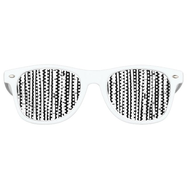 Cute black white tree pattern retro sunglasses (Front)