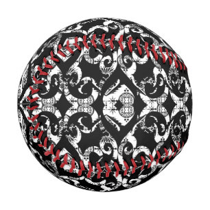 Cute black white vintage hearts background design baseball