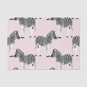 Cute Black White Zebra Animal Pink Design Tissue Paper