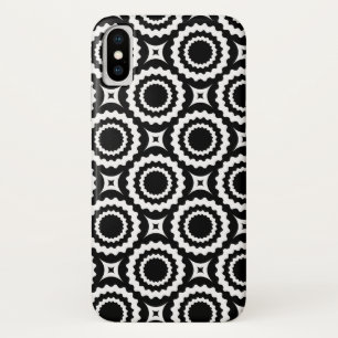 Cute black white zigzag circles pattern Case-Mate iPhone case