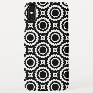 Cute black white zigzag circles pattern iPhone XS max case