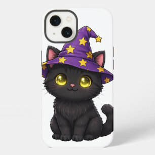 Cute Black Witch Cat Halloween Phone Case   Spooky