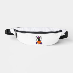 Cute Black Witch Cat Pumpkin Halloween Costume Fal Fanny Pack