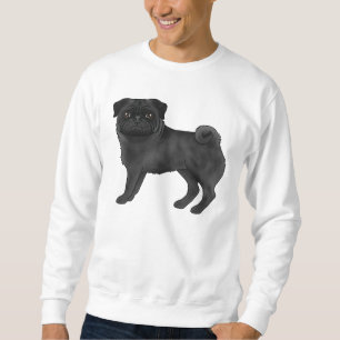 Cute Black Wrinkly Face Pug Mops Dog Breed Design Sweatshirt