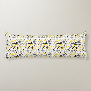 Cute black yellow football silhouette pattern body pillow
