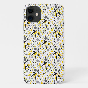 Cute black yellow football silhouette pattern iPhone 11 case