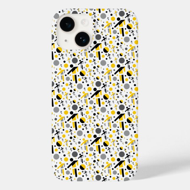 Cute black yellow football silhouette pattern Case-Mate iPhone case (Back)