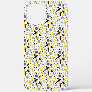 Cute black yellow football silhouette pattern iPhone 12 pro max case