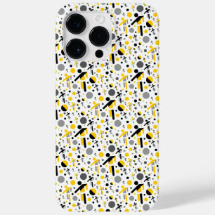 Cute black yellow football silhouette pattern Case-Mate iPhone 14 pro max case