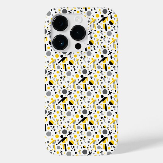 Cute black yellow football silhouette pattern Case-Mate iPhone case (Back)