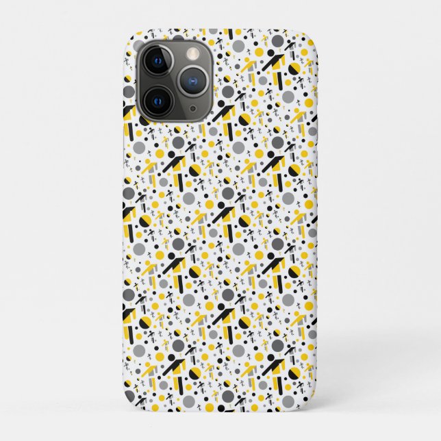 Cute black yellow football silhouette pattern Case-Mate iPhone case (Back)