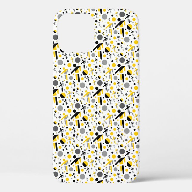 Cute black yellow football silhouette pattern Case-Mate iPhone case (Back)