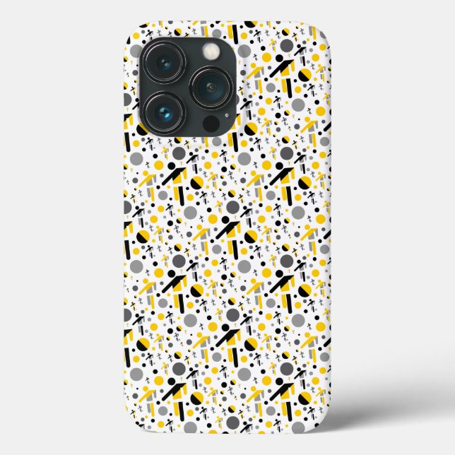 Cute black yellow football silhouette pattern Case-Mate iPhone case (Back)