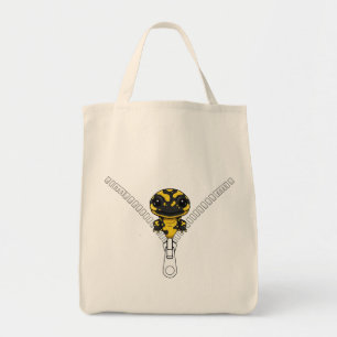 Cute Black Yellow Salamander Peek Tote Bag