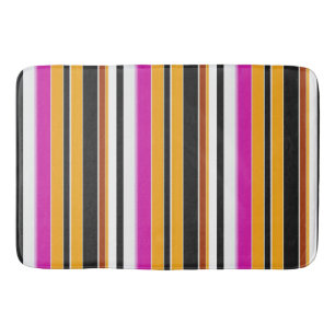 Cute black yellow stripes bath mat