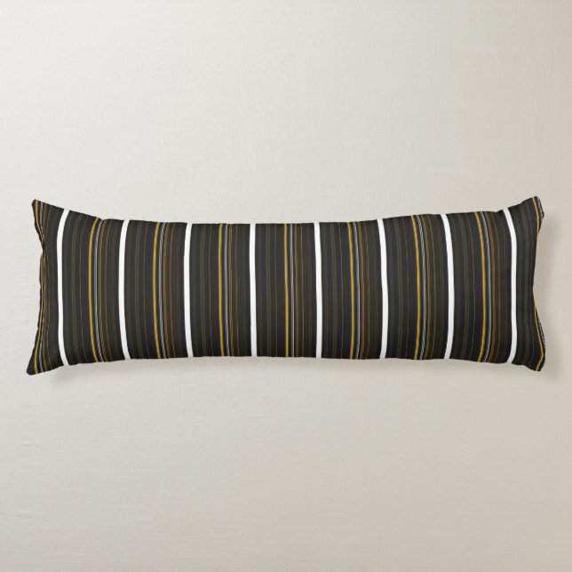 Cute black yellow stripes body pillow (Front)