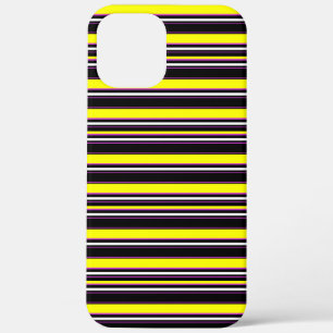 Cute black yellow stripes iPhone 12 pro max case