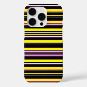 Cute black yellow stripes iPhone 16 pro case