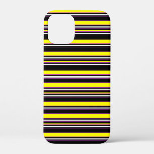 Cute black yellow stripes iPhone 12 mini case
