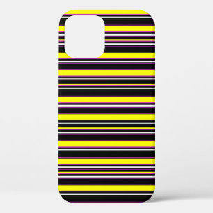 Cute black yellow stripes iPhone 12 case