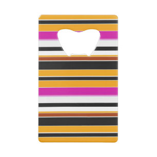 Cute black yellow stripes credit card bottle opener