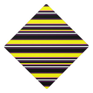 Cute black yellow stripes graduation cap topper