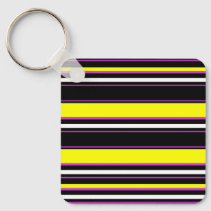 Cute black yellow stripes keychain