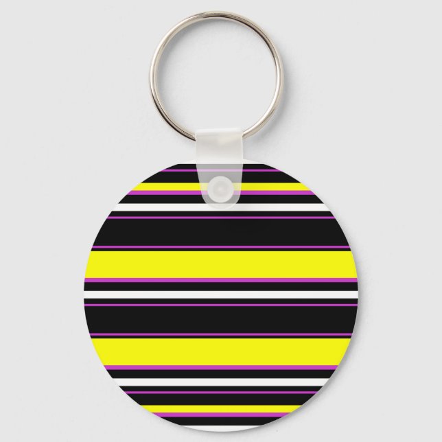 Cute black yellow stripes keychain (Front)