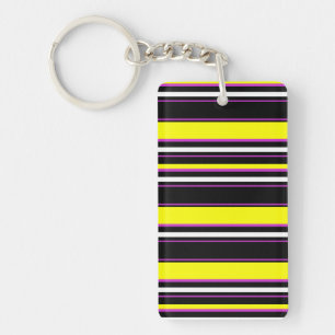 Cute black yellow stripes keychain