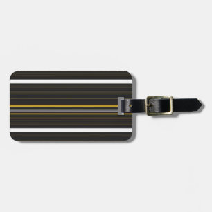 Cute black yellow stripes luggage tag