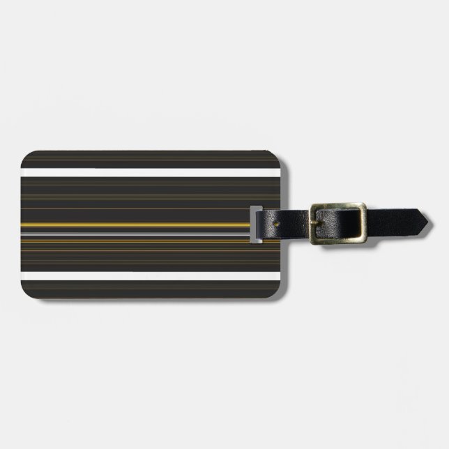 Cute black yellow stripes luggage tag (Front Horizontal)