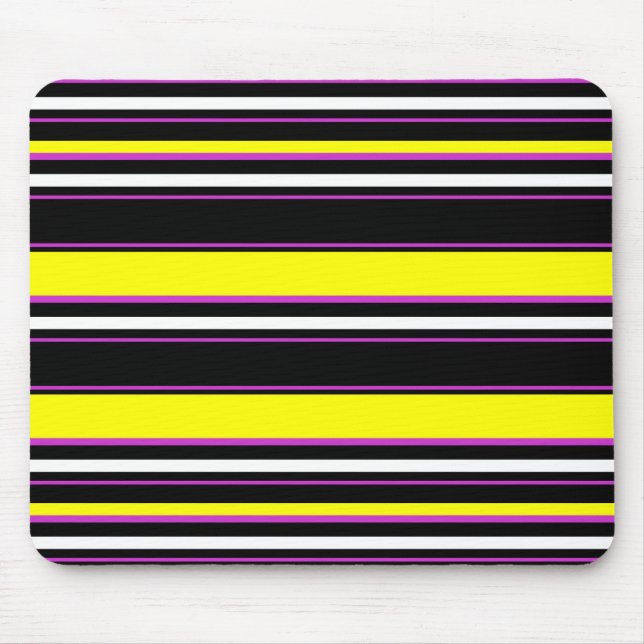Cute black yellow stripes mouse pad (Front)