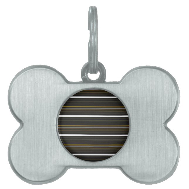 Cute black yellow stripes pet ID tag (Front)