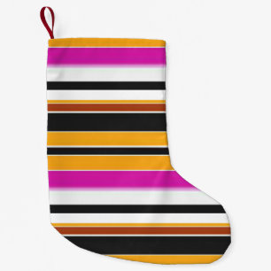 Cute black yellow stripes small christmas stocking
